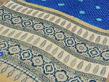 शिशिर ❀ Gajji Silk Ajrakh Bandhani Saree ❀ C