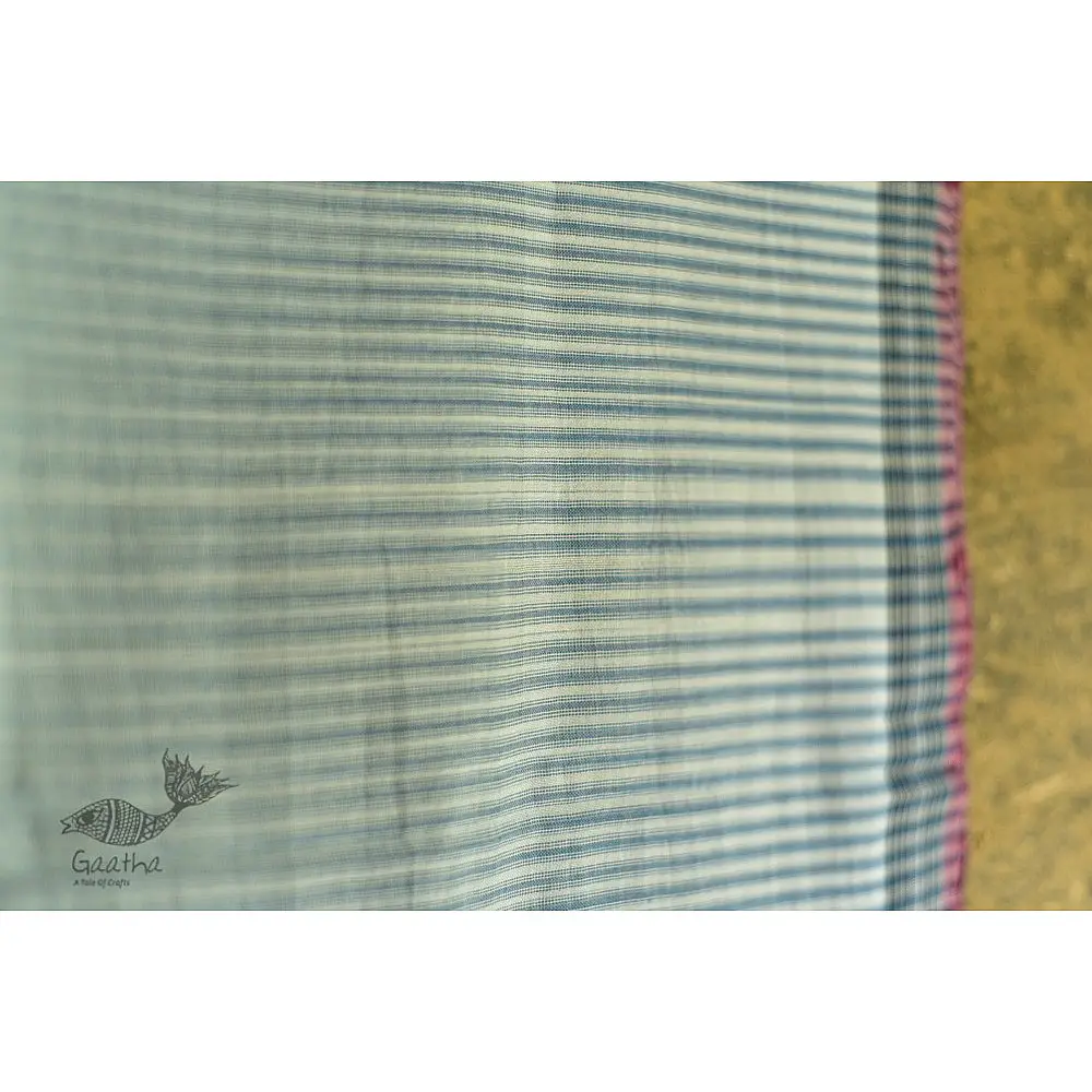 Handwoven kala cotton bhujodi weaving stoles from kutch