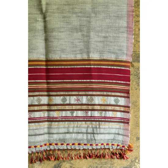 Handwoven kala cotton bhujodi weaving stoles from kutch