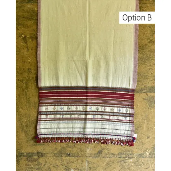 Handwoven kala cotton bhujodi weaving stoles from kutch