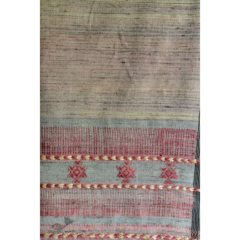 Handwoven Cotton & tussar silk bhujodi weaving stoles from kutch