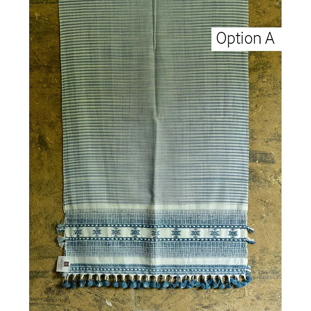 Handwoven Cotton Silk  bhujodi weaving stoles from kutch