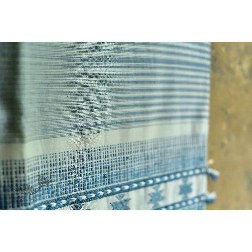 Handwoven Cotton Silk  bhujodi weaving stoles from kutch