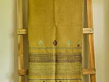 Breezy Mangroves ❧ Handwoven Bhujodi Cotton Tussar Silk Dupatta (Three Options) ☙ 11