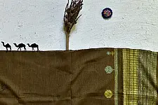 Breezy Mangroves ❧ Handwoven Bhujodi Cotton Tussar Silk Dupatta (Three Options) ☙ 11