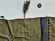 Breezy Mangroves ❧ Handwoven Bhujodi Cotton Tussar Silk Dupatta (Two Options) ☙ 14AB