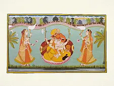 Miniature Painting | Ganesha With Riddhi Siddhi 