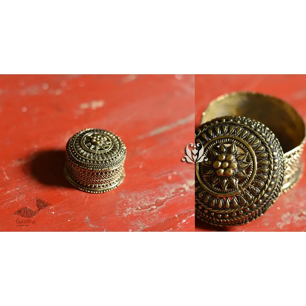 Bell Metal ~ Handcrafted Brass Round Dibbi