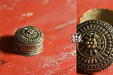 Brassware | Bell Metal ~ Handcrafted Brass Round Dibbi