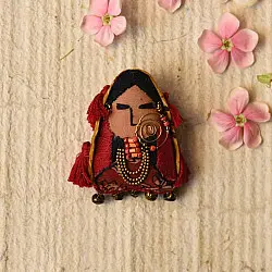 Wearable Art Pieces ✶ Handcrafted Brooch Pin - Woman of Kutchh Brooch Pin