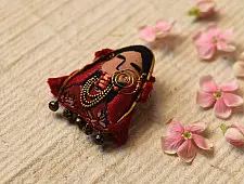 Wearable Art Pieces ✶ Handcrafted Brooch Pin - Woman of Kutchh Brooch Pin