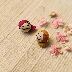 Wearable Art Pieces ✶ Handcrafted Brooch Pin -Indian Turban Man ( Single Piece & Two Color Options)