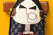 Decor Art Pieces ✶ Handcrafted Space Accessories - Woman of Kutchh Cushion 