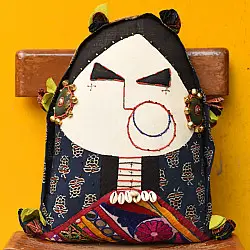 Decor Art Pieces ✶ Handcrafted Space Accessories - Woman of Kutchh Cushion 