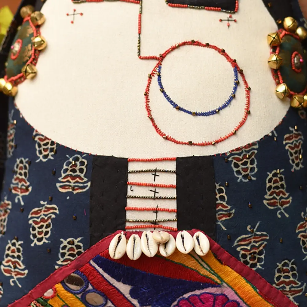 Shop Handcrafted Space Accessories - Woman of Kutchh Cushion