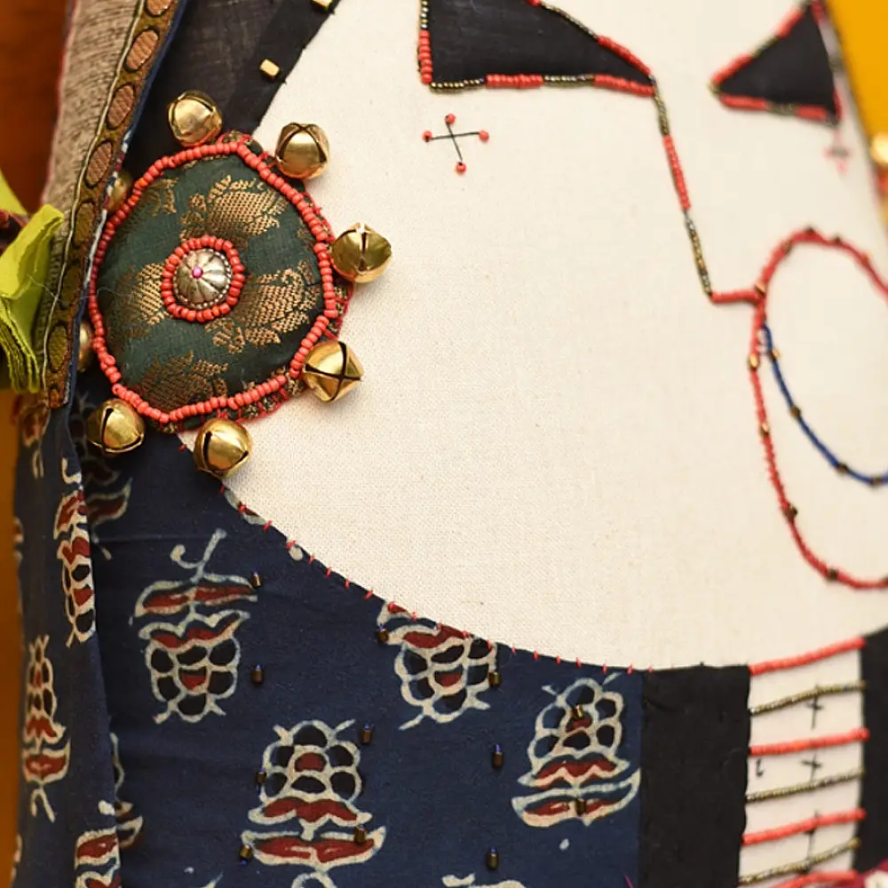 Shop Handcrafted Space Accessories - Woman of Kutchh Cushion