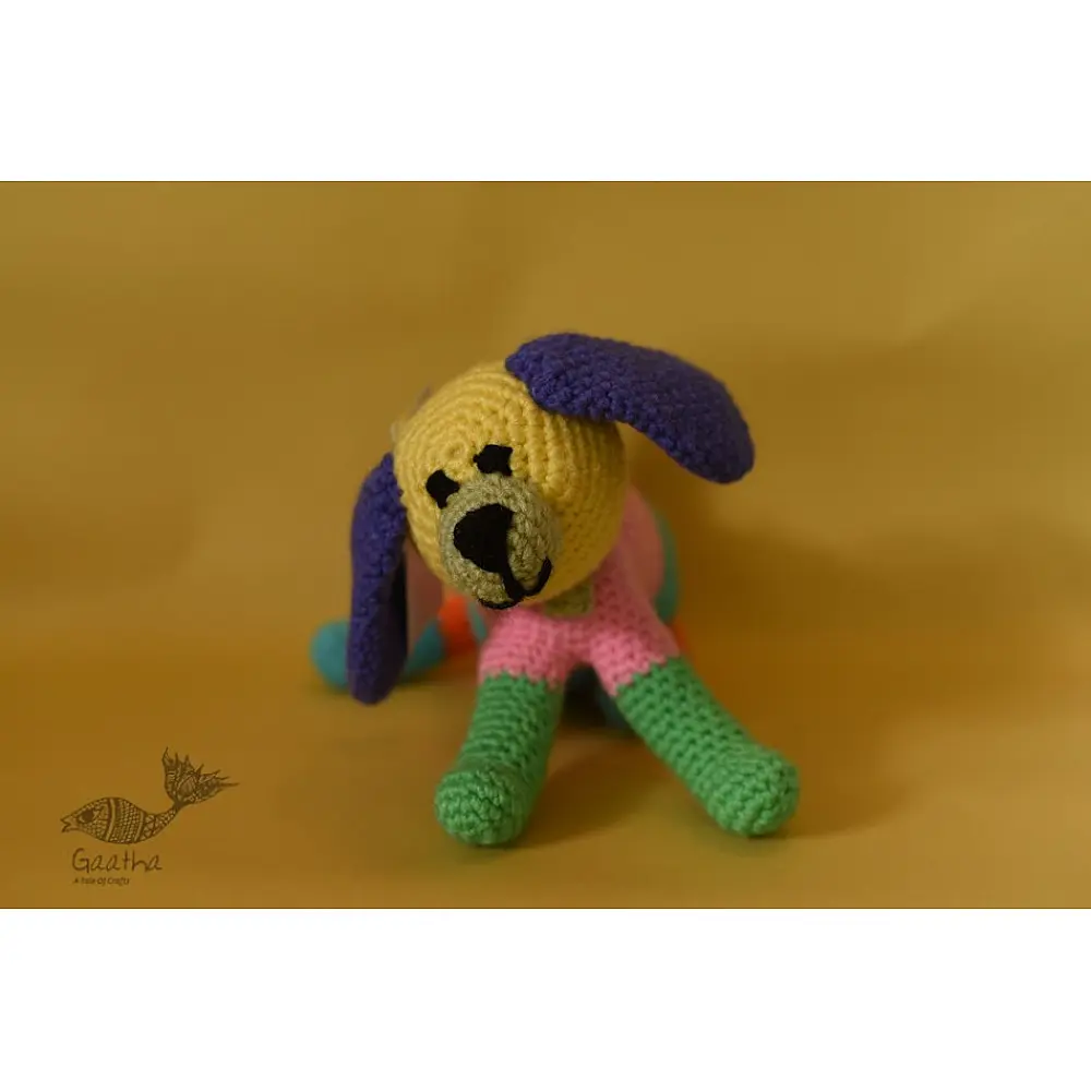 shop handmade Crochet toy -  Jazz colourful dog 