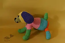 Crochet Handmade Toy ~ Jazz Colourful Dog 
