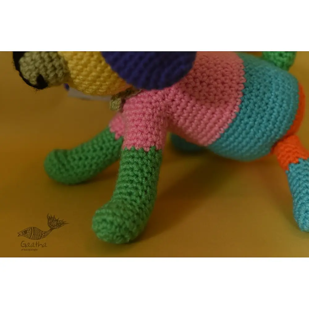 shop handmade Crochet toy -  Jazz colourful dog 