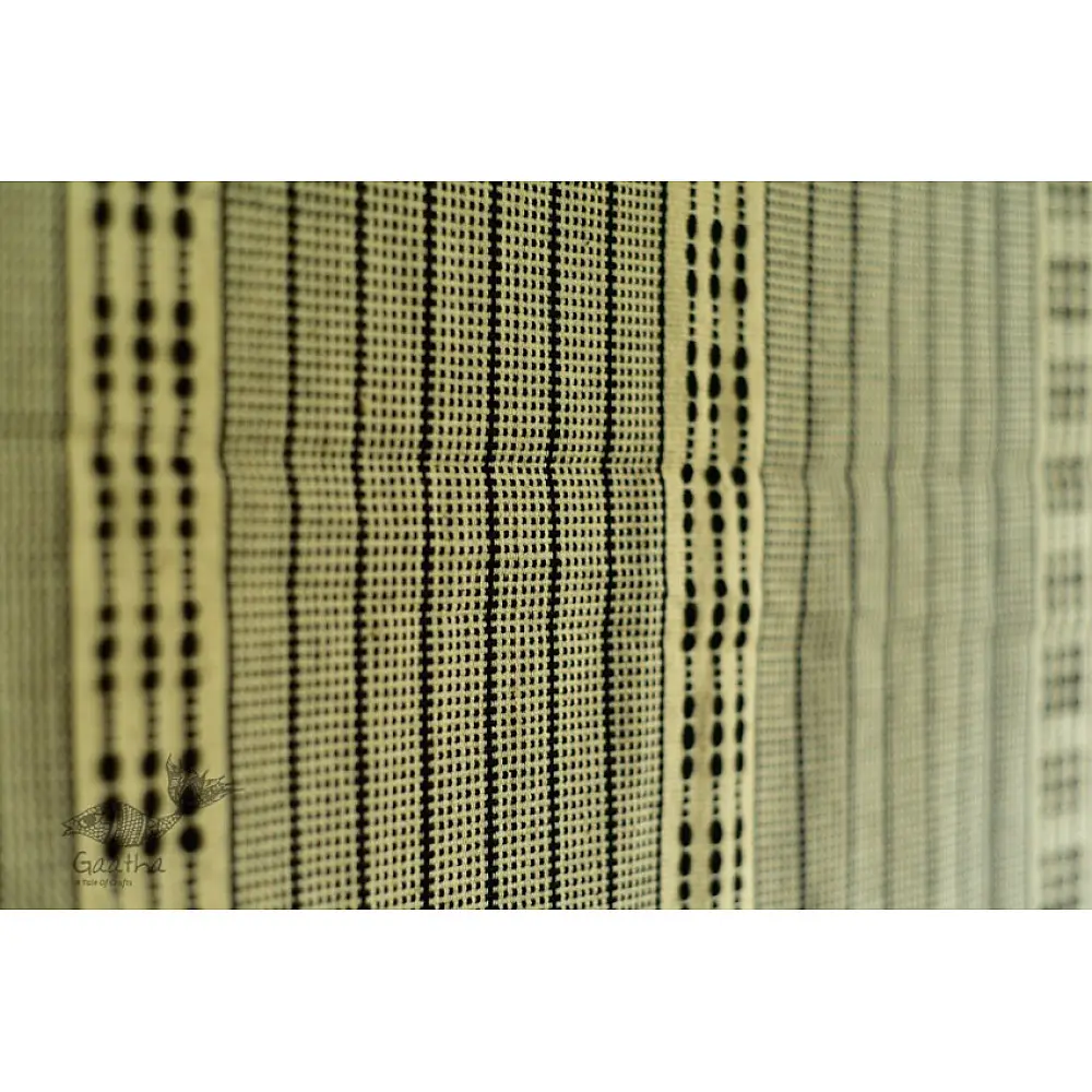 shop online nagaland loinloom cotton stole - in black & white