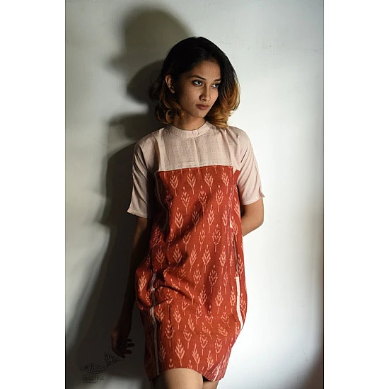 shop Handloom Cotton Ikat Designer  Dress