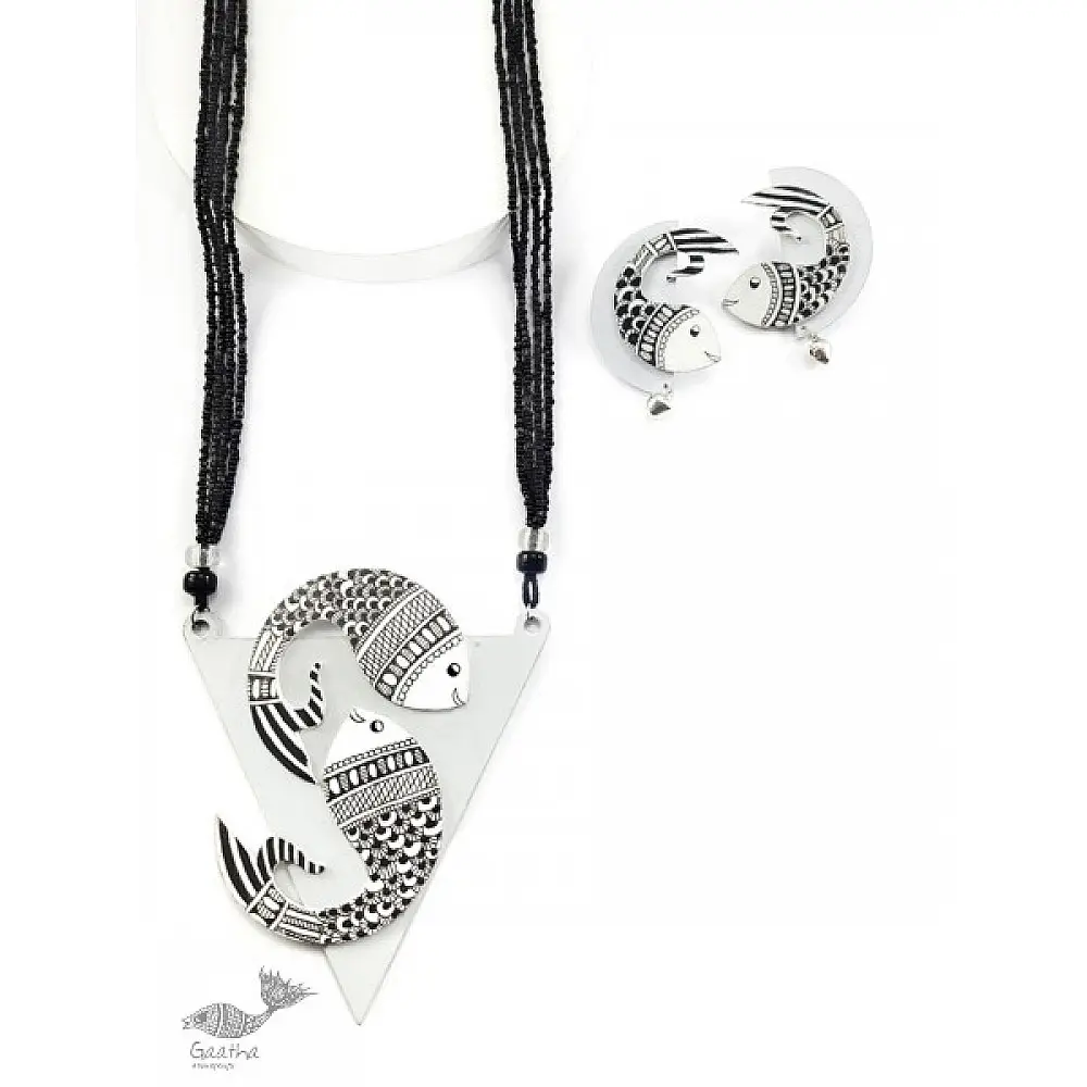Fudakti ♥ Surmai Madhubani Handcrafted  Necklace Set ♥ 35