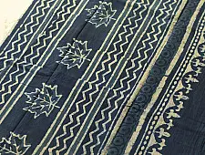 Sunday Afternoon ☕ Block Printed Cotton Dabu ~ Indigo Saree