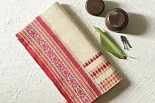 Sadaa . सदा ✡ Begampuri Cotton Saree - Off White