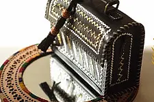 Be Nomadic ~ Kutchi Leather Sling Handbag - Black