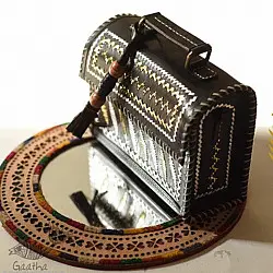 Be Nomadic ~ Kutchi Leather Sling Handbag - Black