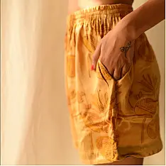 Shorts | Batik Modal Silk Shorts ( Yellow )
