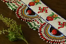Shubh-Laabh | Glass Bead Door Toran - Swastik & Kalash