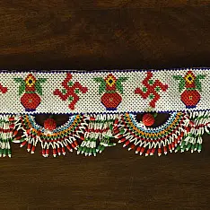 Shubh-Laabh | Glass Bead Door Toran - Swastik & Kalash