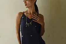 Itr . Handloom Jamdani cotton Top | Blue