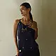 buy Handloom Jamdani Sleeveless Blue Top 