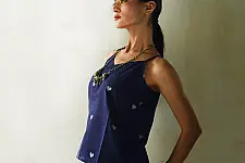 Itr . Handloom Jamdani cotton Top | Blue