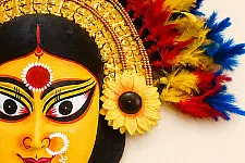 Mukhauta . मुखौटा : Handmade Wall Hanging Chhau Mask - Maa Durga