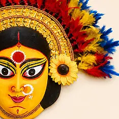Mukhauta . मुखौटा : Handmade Wall Hanging Chhau Mask - Maa Durga