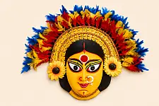 Mukhauta . मुखौटा : Handmade Wall Hanging Chhau Mask - Maa Durga