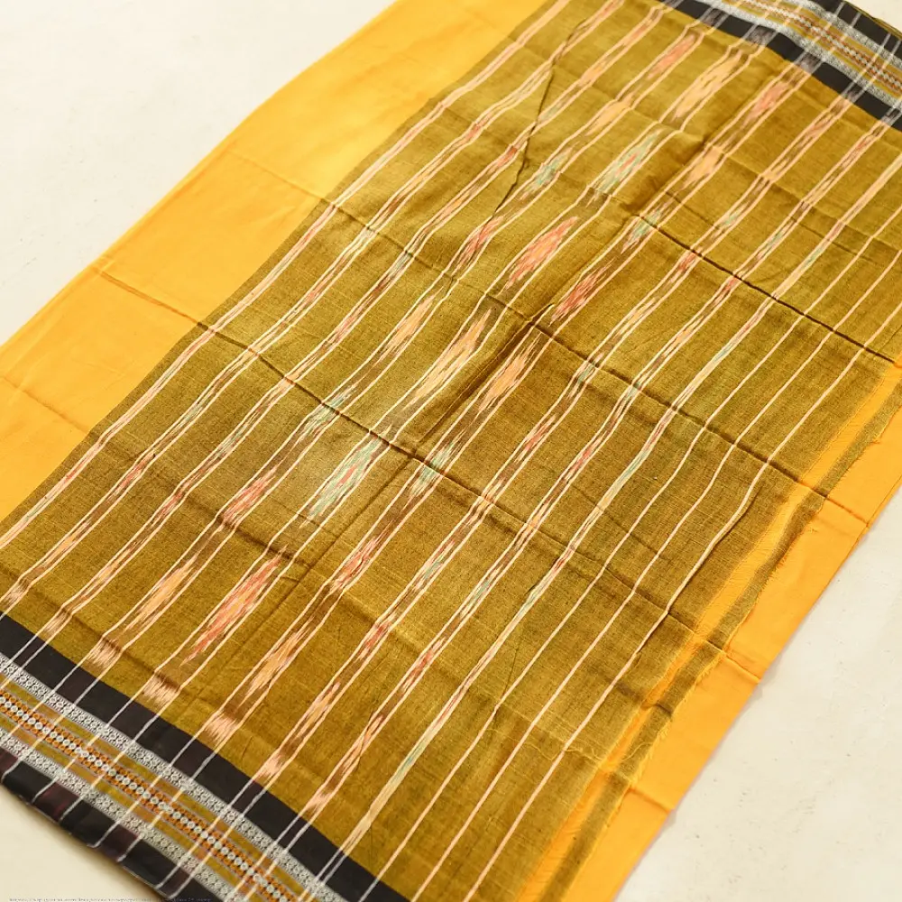 Cotton weaves ~ Ikat Saree { Haldi - 1 }
