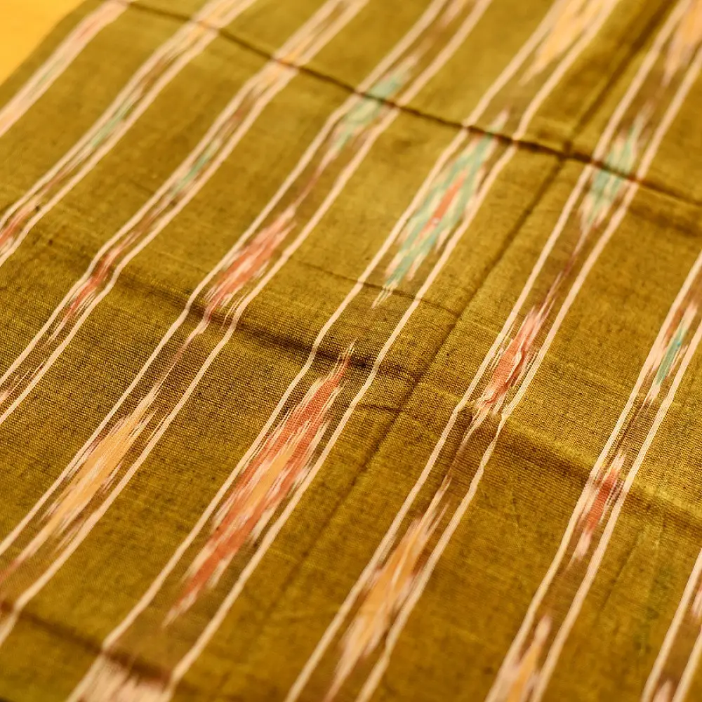 Cotton weaves ~ Ikat Saree { Haldi - 1 }