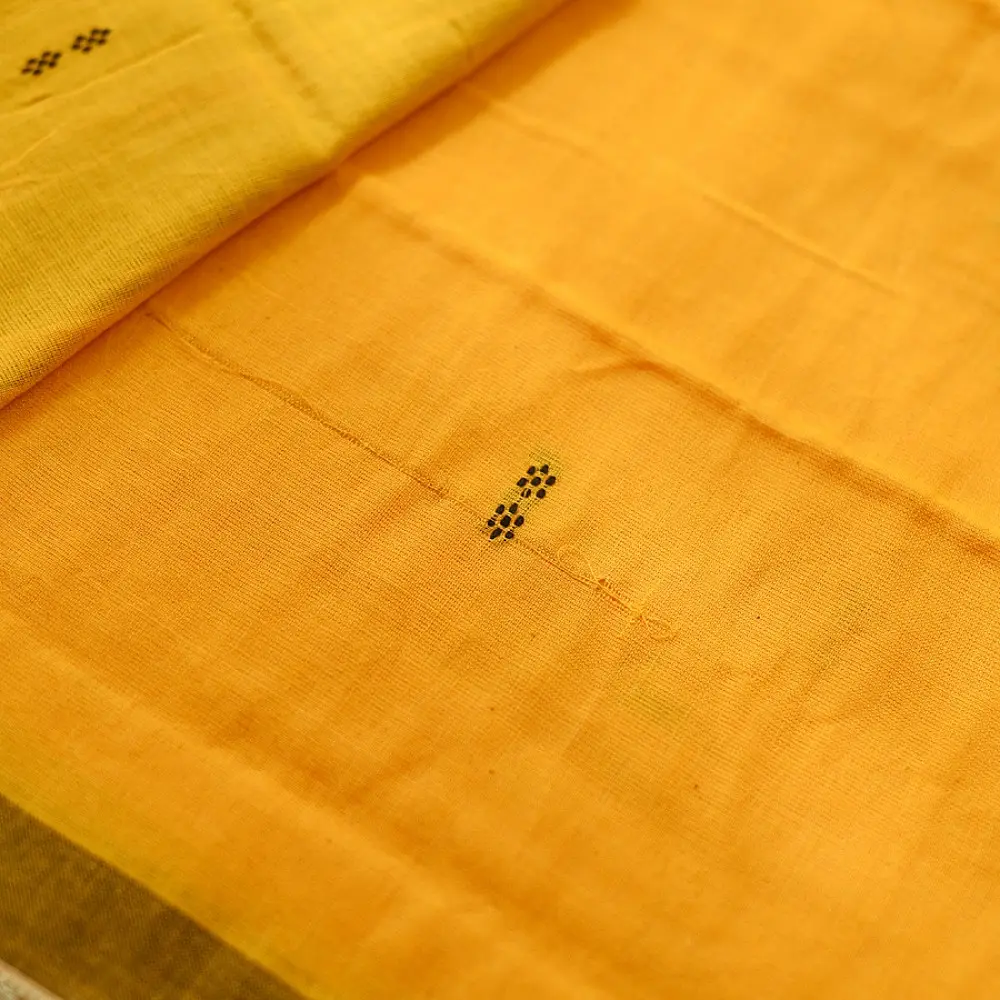 Cotton weaves ~ Ikat Saree { Haldi - 1 }