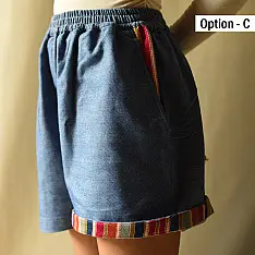 Shorts | Handloom Denim Doted Short (Three Options)