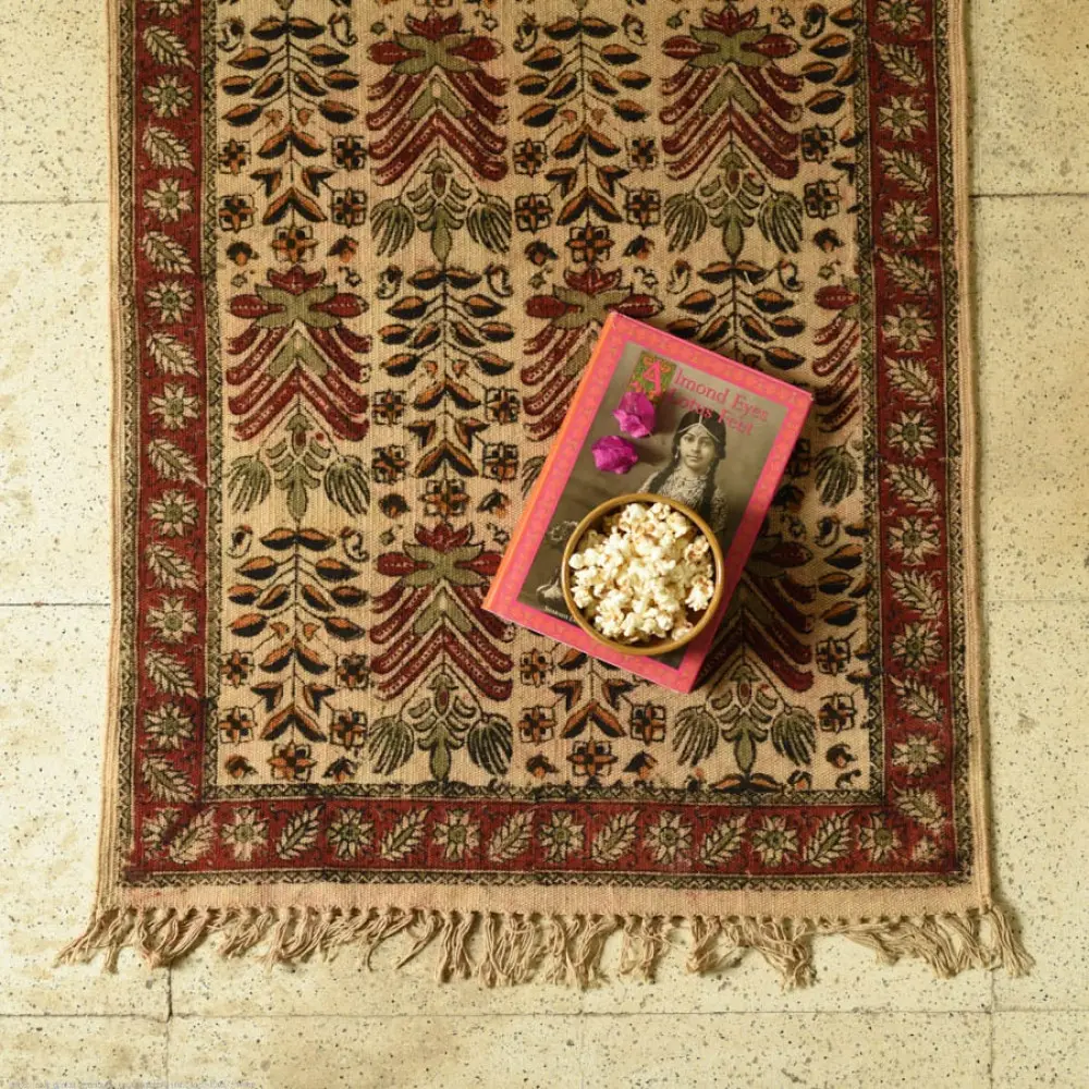 shop Kalamkari Natural Color Dhurrie - A