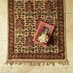 A finite infinity ❧ Kalamkari Natural Color Dhurrie ( 2 X 3 ) - A