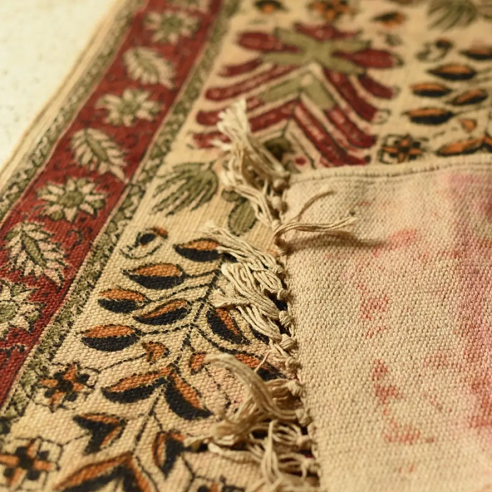 shop Kalamkari Natural Color Dhurrie - A