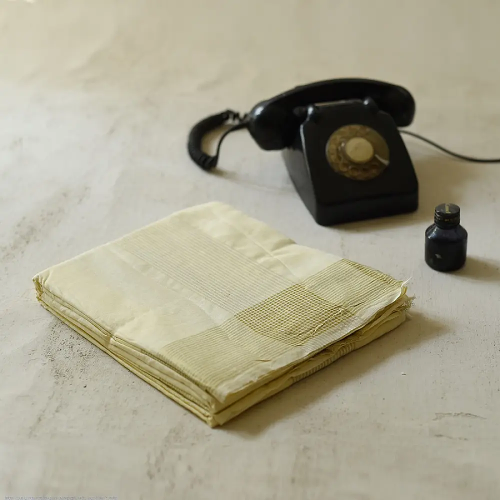 shop Handspun Cotton x Cotton Dhoti Khes - Zari Border