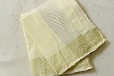 Damodar . दामोदर ✩ Handspun Pure Cotton Dhoti Khes - Zari Border