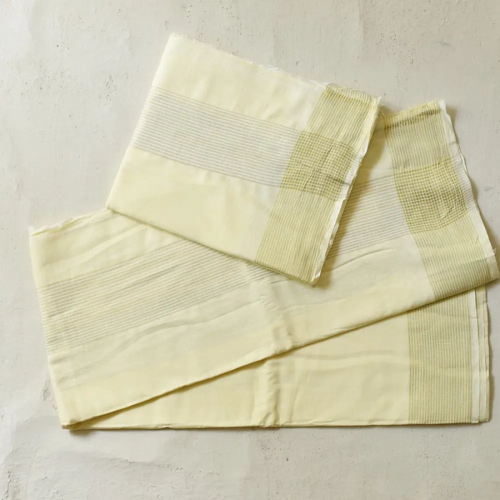 shop Handspun Cotton x Cotton Dhoti Khes - Zari Border