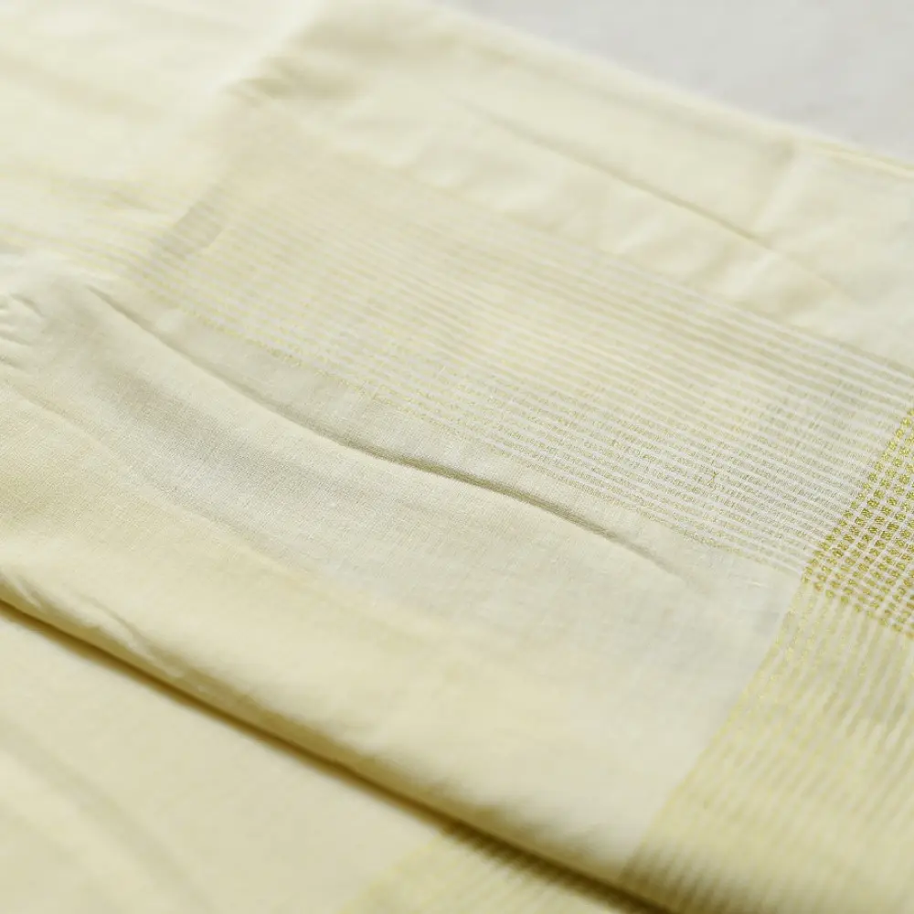 shop Handspun Cotton x Cotton Dhoti Khes - Zari Border